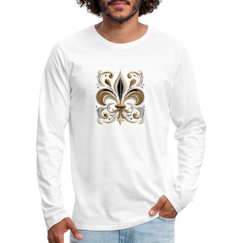 Ornate Fleur-de-Luxe Embroidery Tee - Men's Premium Longsleeve Shirt
