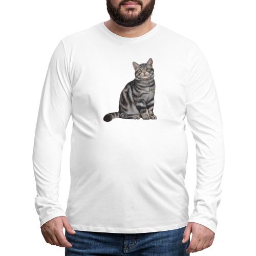 Chat gris Dexter - T-shirt manches longues Premium Homme