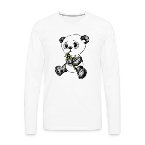 Panda bjørn farvet scribblesirii - Herre premium T-shirt med lange ærmer