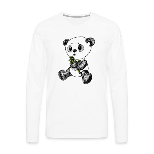 Panda björn färgad scribblesirii - Långärmad premium-T-shirt herr