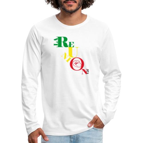 Ecriture Réunion + dessin Paille en queue - T-shirt manches longues Premium Homme