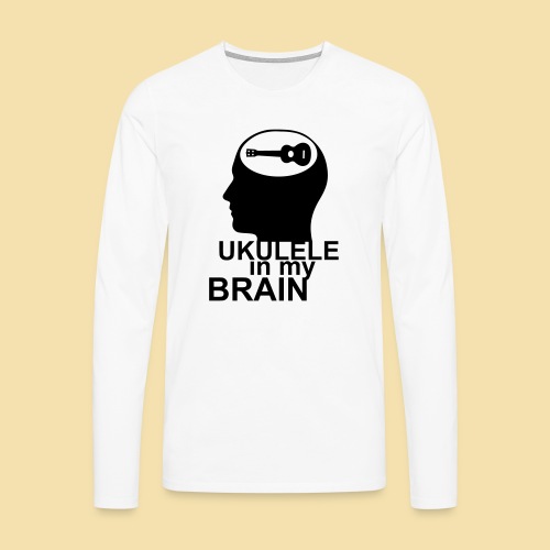 Ukulele in my brain - Männer Premium Langarmshirt