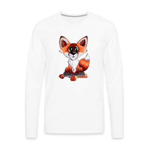 llwynogyn - a little red fox - Herre premium T-shirt med lange ærmer