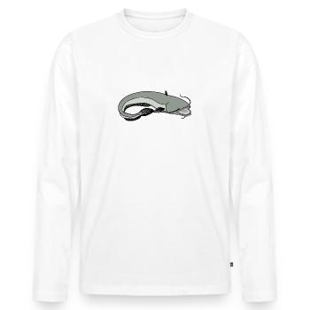 Silure - T-shirt manches longues Premium bio Homme - blanc - Devant - Nico (187cm)