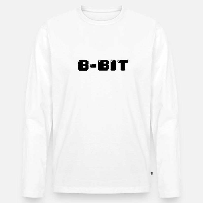 8-Bit - Männer Premium Bio Langarmshirt - Weiß