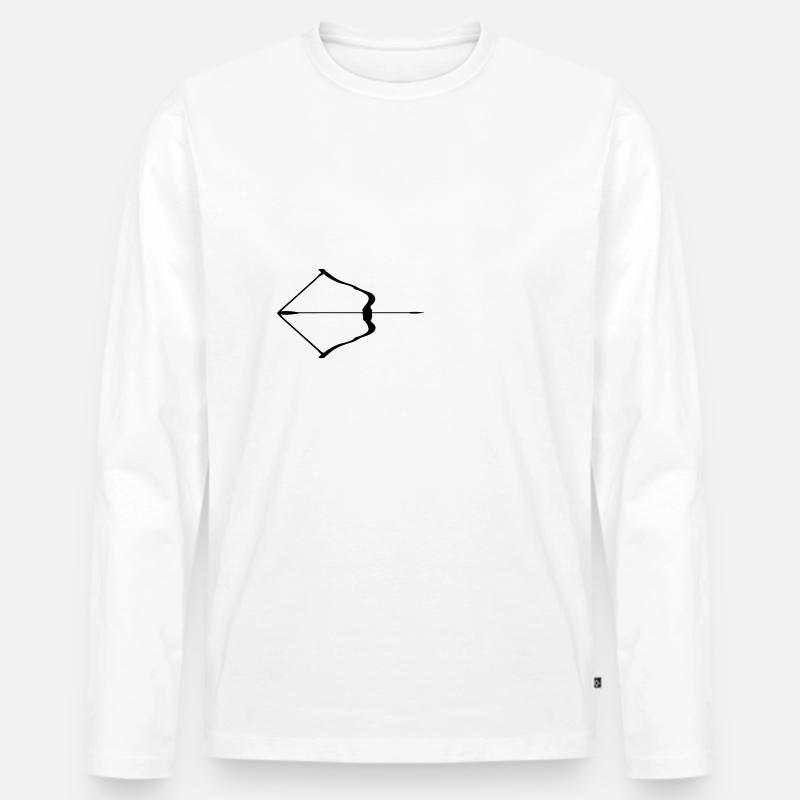 Pfeil und Bogen - Männer Premium Bio Langarmshirt - Weiß
