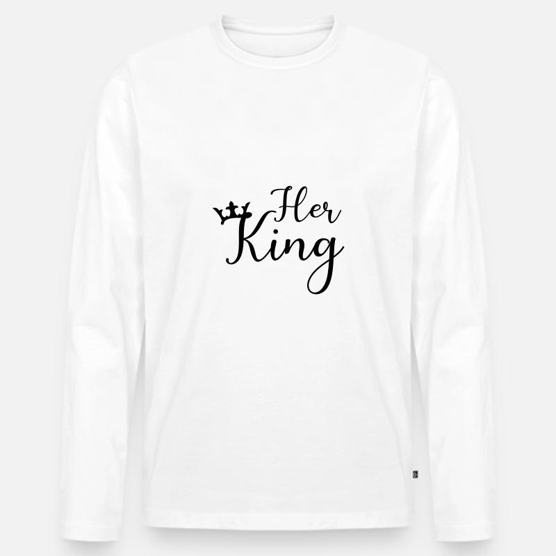her king - Männer Premium Bio Langarmshirt - Weiß