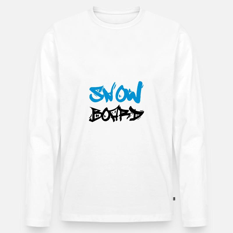 Snowboard - Männer Premium Bio Langarmshirt - Weiß
