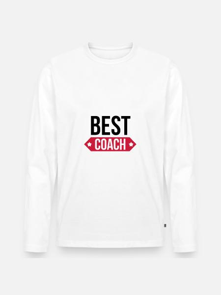 Best Coach - T-shirt manches longues Premium bio Homme - blanc