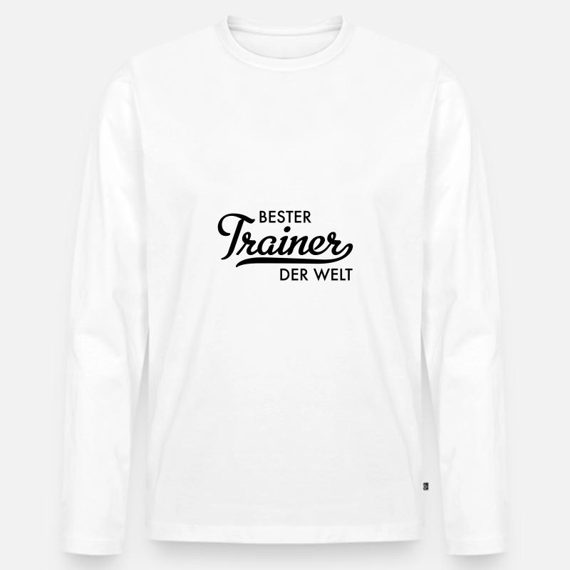 bester trainer der welt - Männer Premium Bio Langarmshirt - Weiß