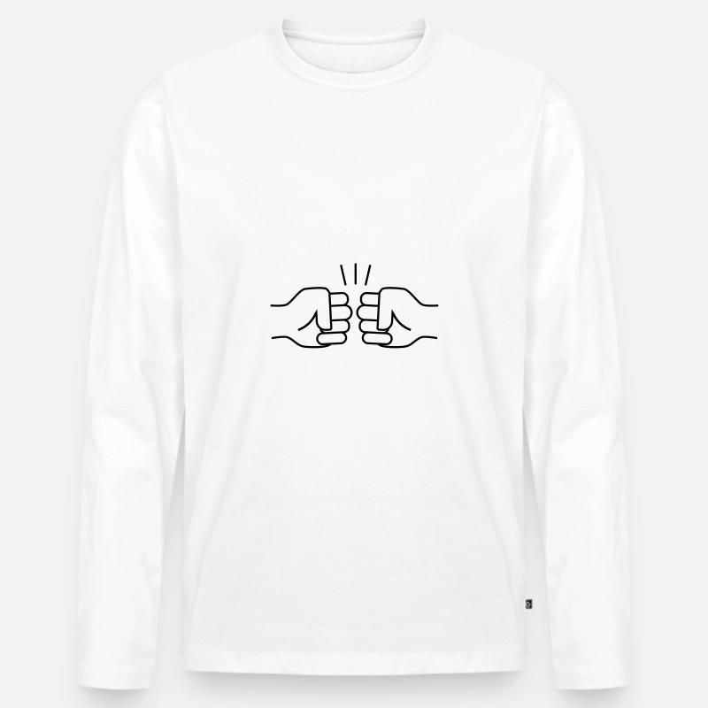 FISTBUMP - Männer Premium Bio Langarmshirt - Weiß
