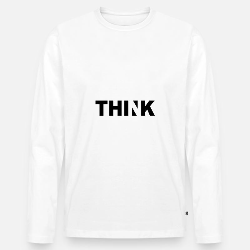 THINK - Männer Premium Bio Langarmshirt - Weiß