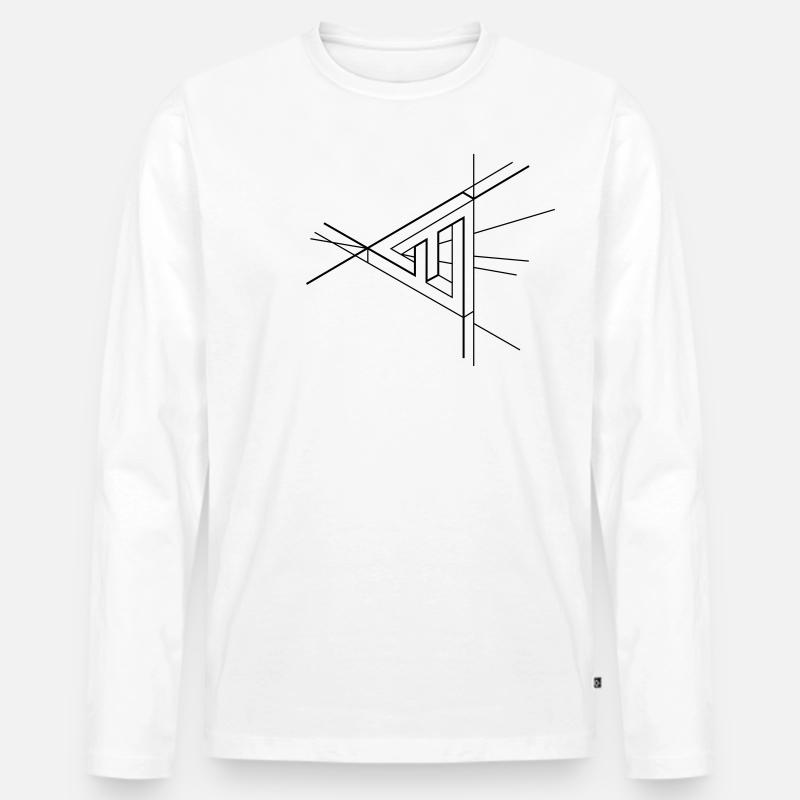 Penrose mitte - Männer Premium Bio Langarmshirt - Weiß