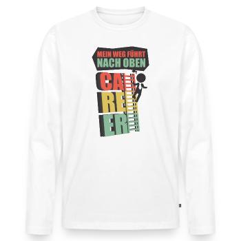 Beförderung Karriere Beruf Geschenk - Männer Premium Bio Langarmshirt - Weiß - Vorne - Nico (187cm)