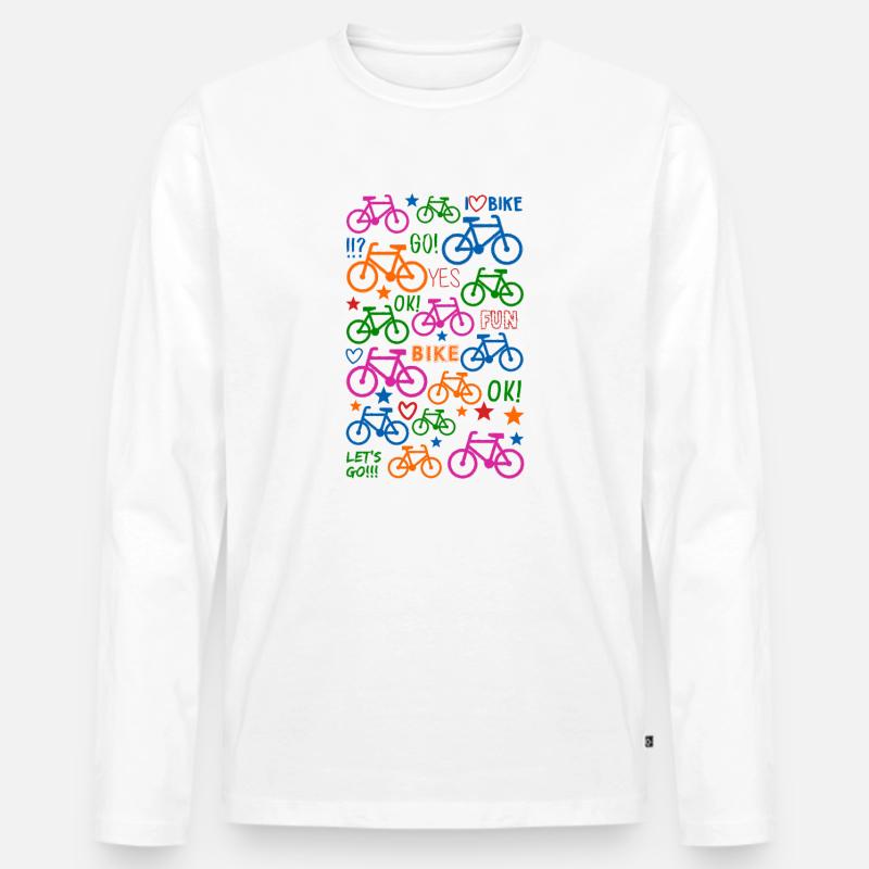 Fahrrad - Männer Premium Bio Langarmshirt - Weiß