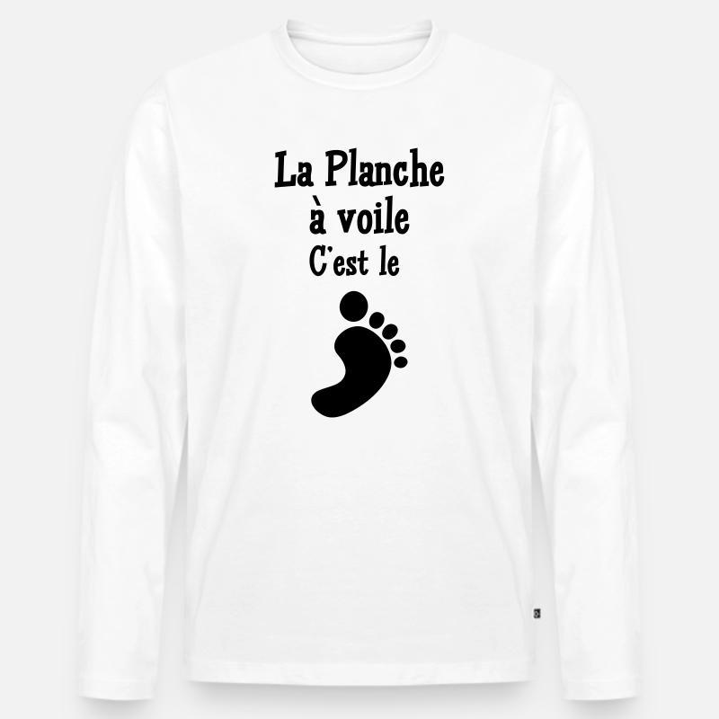 Windsurfen / Windsurfer / Windsurf / Windsurfing - Männer Premium Bio Langarmshirt - Weiß