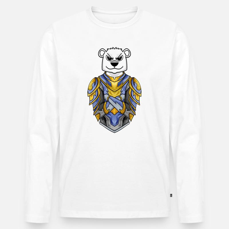 Ritter Eisbär cool Bär Polarbär - Männer Premium Bio Langarmshirt - Weiß