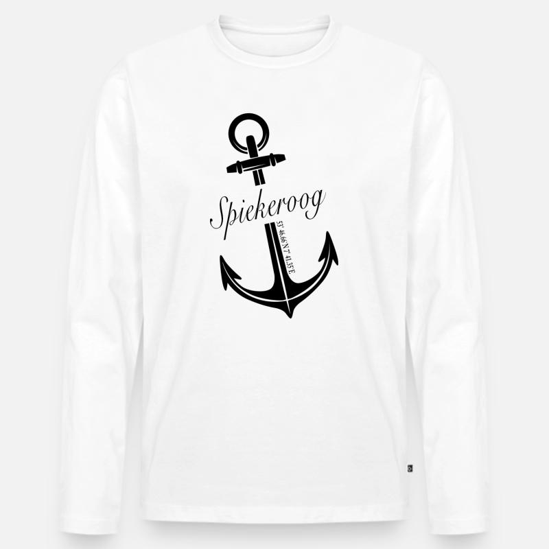 Spiekeroog - Männer Premium Bio Langarmshirt - Weiß