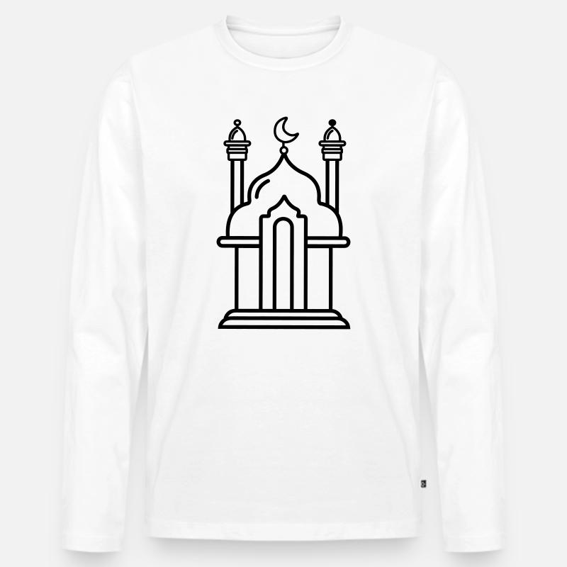 Moschee religiöse Kultstätte transparent - Männer Premium Bio Langarmshirt - Weiß