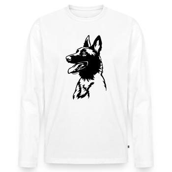 Malinois Kopf - Männer Premium Bio Langarmshirt - Weiß - Vorne - Nico (187cm)