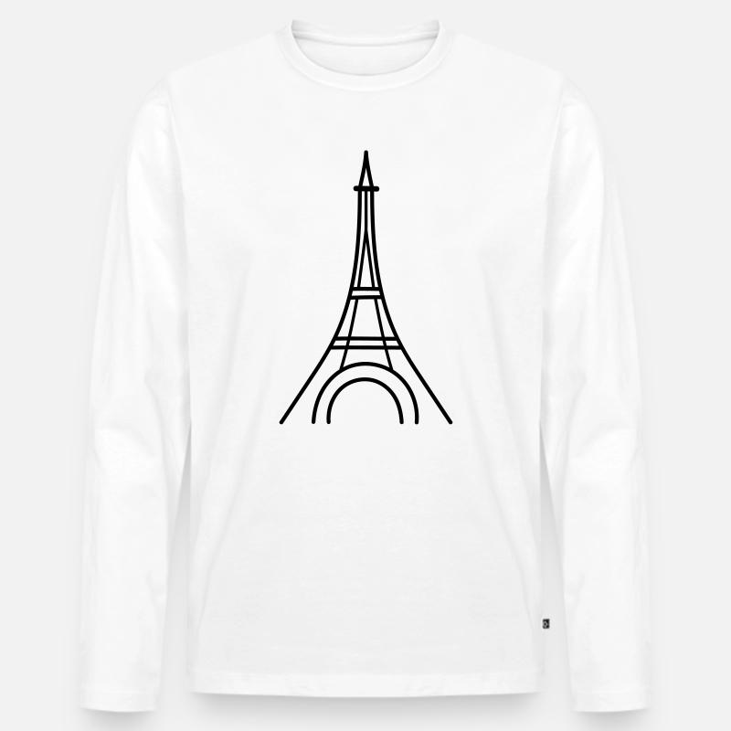 Paris - Männer Premium Bio Langarmshirt - Weiß