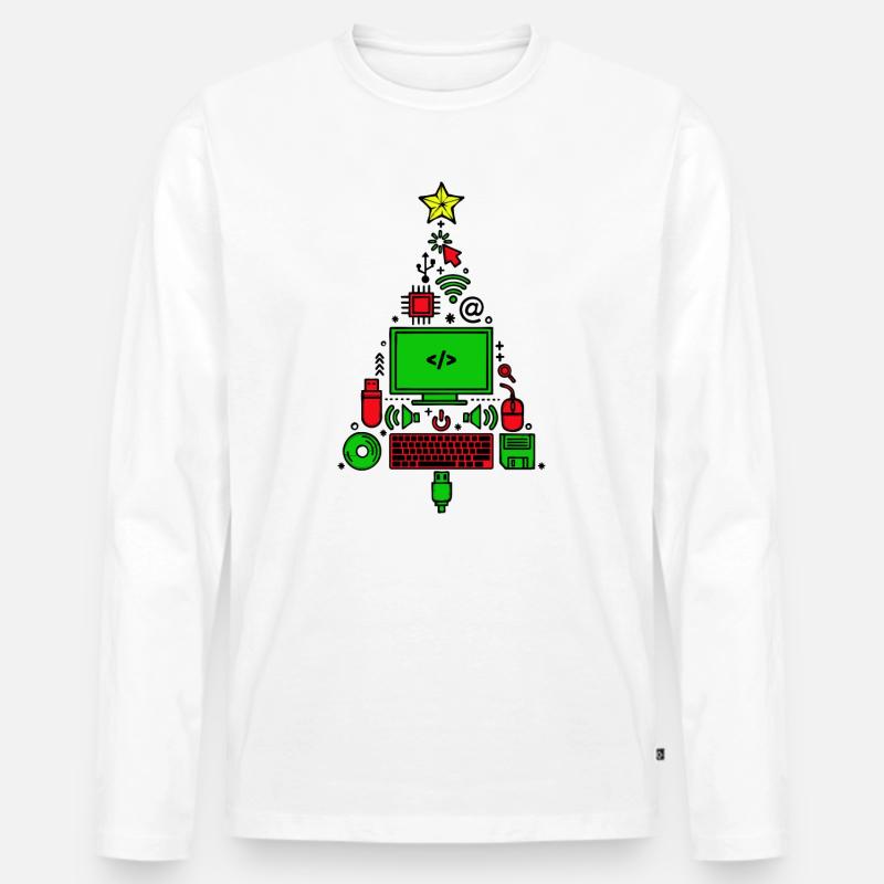 Code Computer Code Debug Skripting Programmierer - Männer Premium Bio Langarmshirt - Weiß