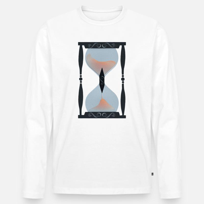 sandtimer, memento mori - Männer Premium Bio Langarmshirt - Weiß