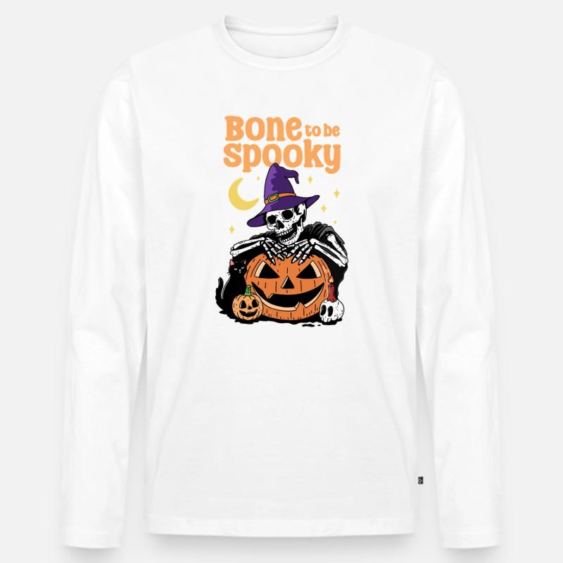 Knochen, um gruselig zu sein - Männer Premium Bio Langarmshirt - Weiß