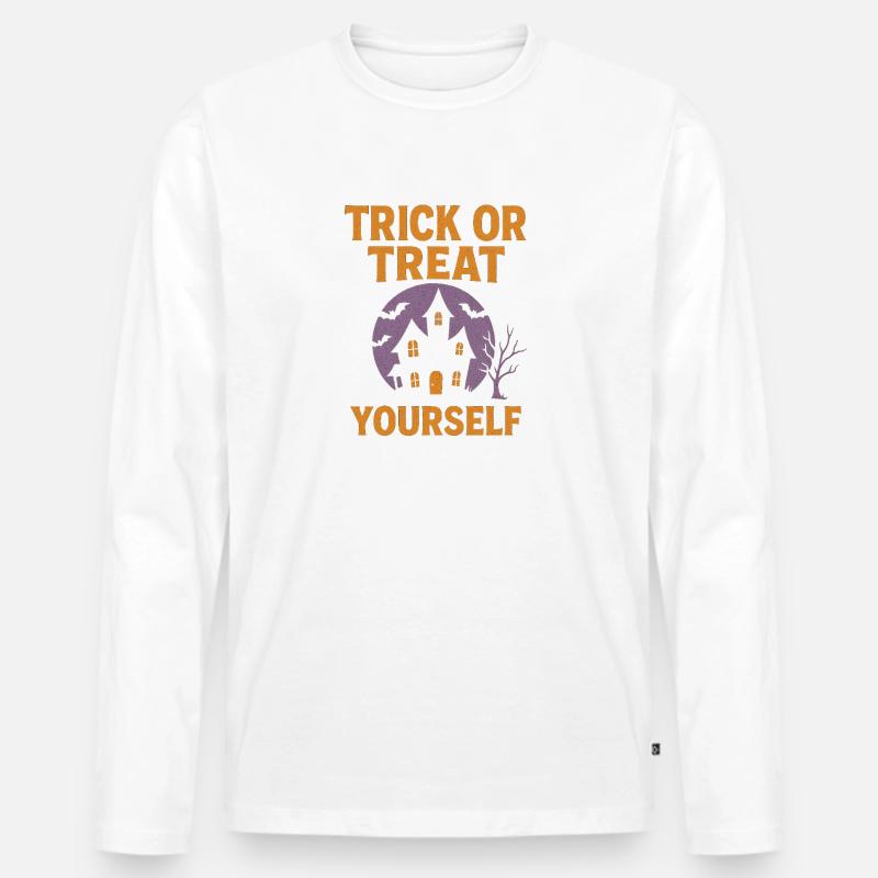 Süßes oder Saures selber - Männer Premium Bio Langarmshirt - Weiß