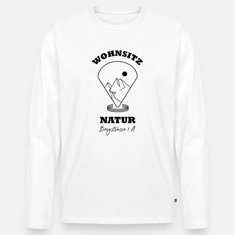 Wohnsitz Natur  - Männer Premium Bio Langarmshirt - Weiß