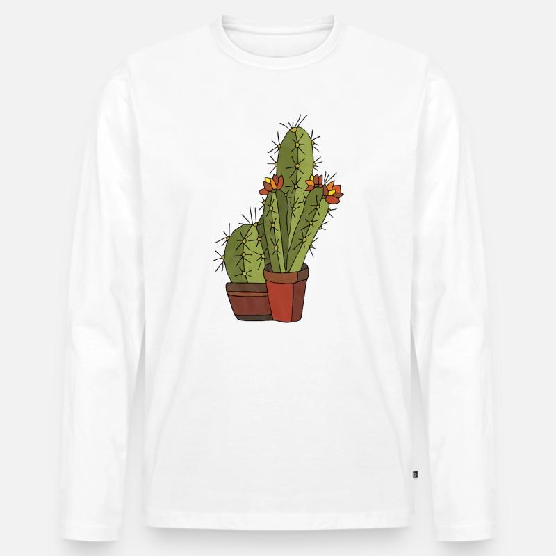 Blumen - Männer Premium Bio Langarmshirt - Weiß