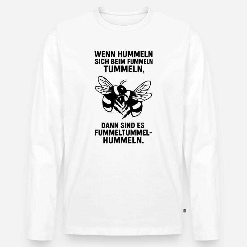 Fummel Tummel Hummeln - Männer Premium Bio Langarmshirt - Weiß