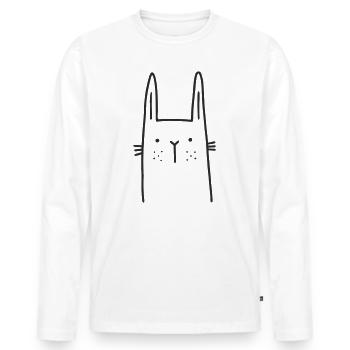 Lapin scandien tacheté - T-shirt manches longues Premium bio Homme - blanc - Devant - Nico (187cm)