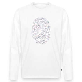 Fingerabdruck - Männer Premium Bio Langarmshirt - Weiß - Vorne - Nico (187cm)