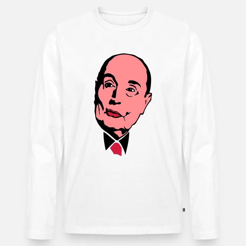 Francois Mitterrand Führer - Männer Premium Bio Langarmshirt - Weiß