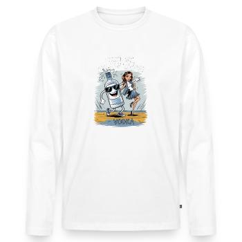 Trust me you can dance. - Vodka - Männer Premium Bio Langarmshirt - Weiß - Vorne - Nico (187cm)