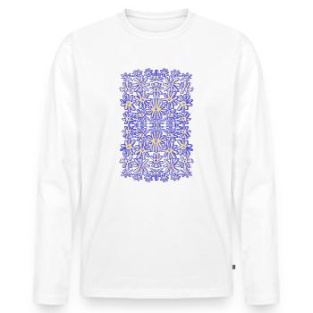Many Flowers - Men's Premium Organic Long Sleeve Shirt - white - Front - Nico (187cm)