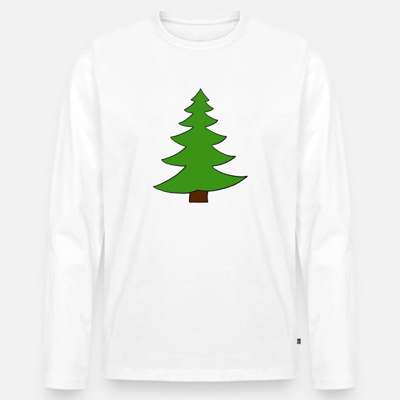 Baum Tree Tre - Männer Premium Bio Langarmshirt - Weiß
