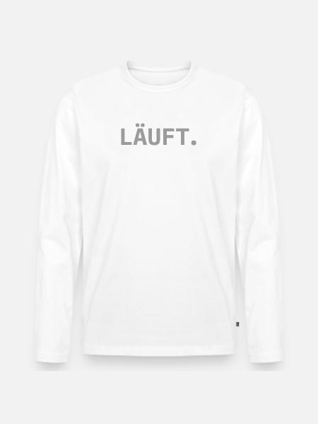 Stromberg Läuft. - Männer Premium Bio Langarmshirt - Weiß