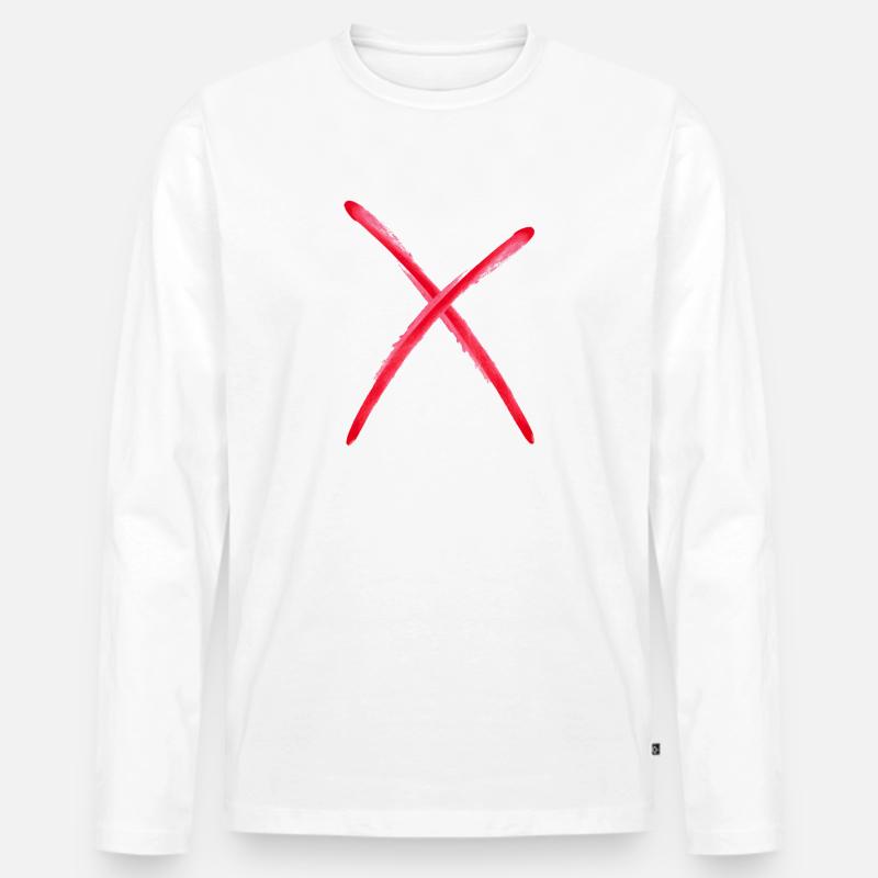 X - Männer Premium Bio Langarmshirt - Weiß