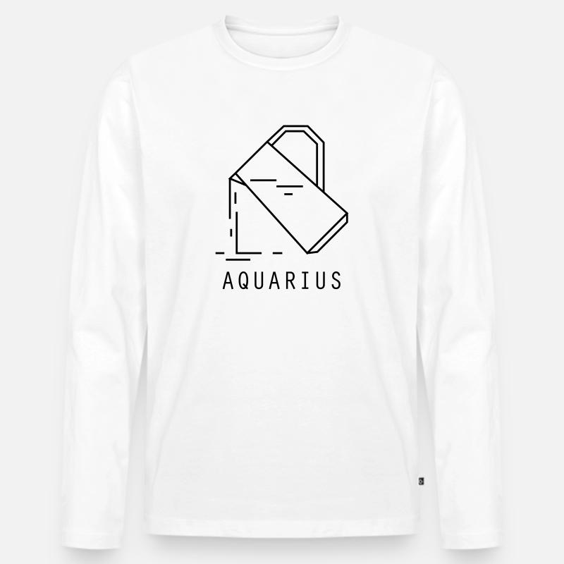 Wassermann - Männer Premium Bio Langarmshirt - Weiß