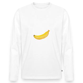 Du bist ja voll Banane - Männer Premium Bio Langarmshirt - Weiß - Vorne - Nico (187cm)