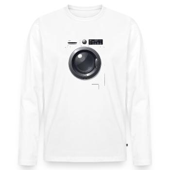 Remplacement de costume de machine à laver Carnaval - T-shirt manches longues Premium bio Homme - blanc - Devant - Nico (187cm)