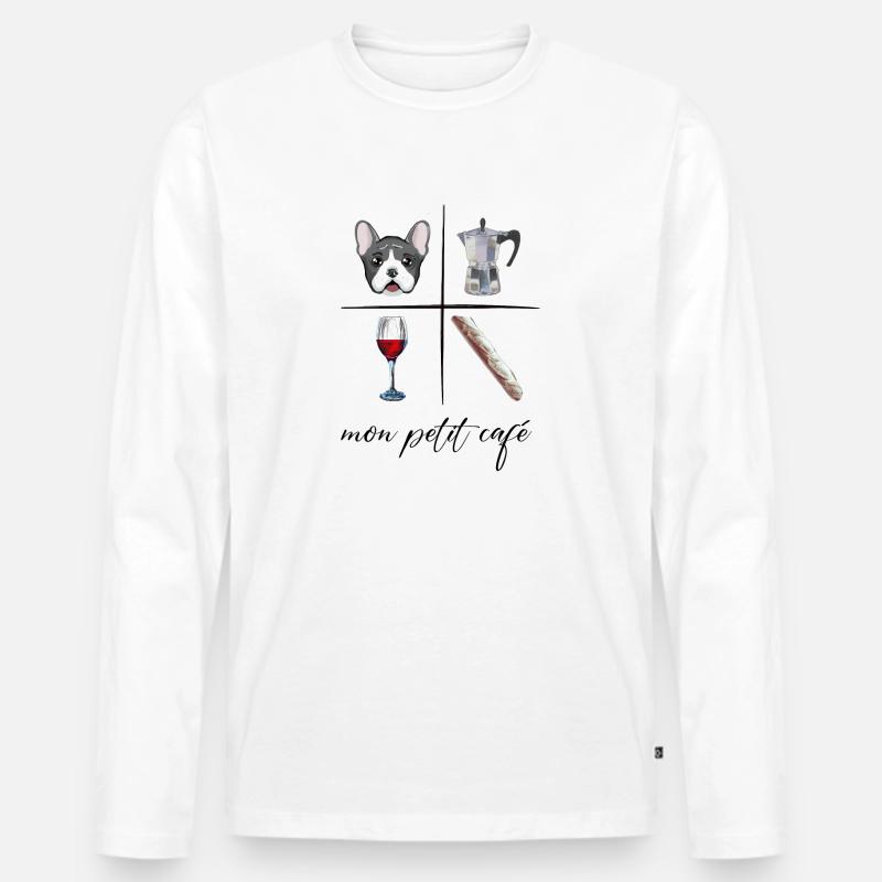 mon petit café - Männer Premium Bio Langarmshirt - Weiß