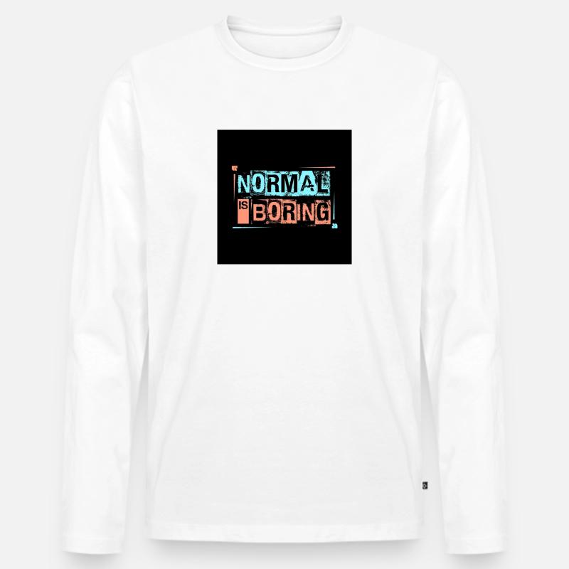 Normal - Männer Premium Bio Langarmshirt - Weiß