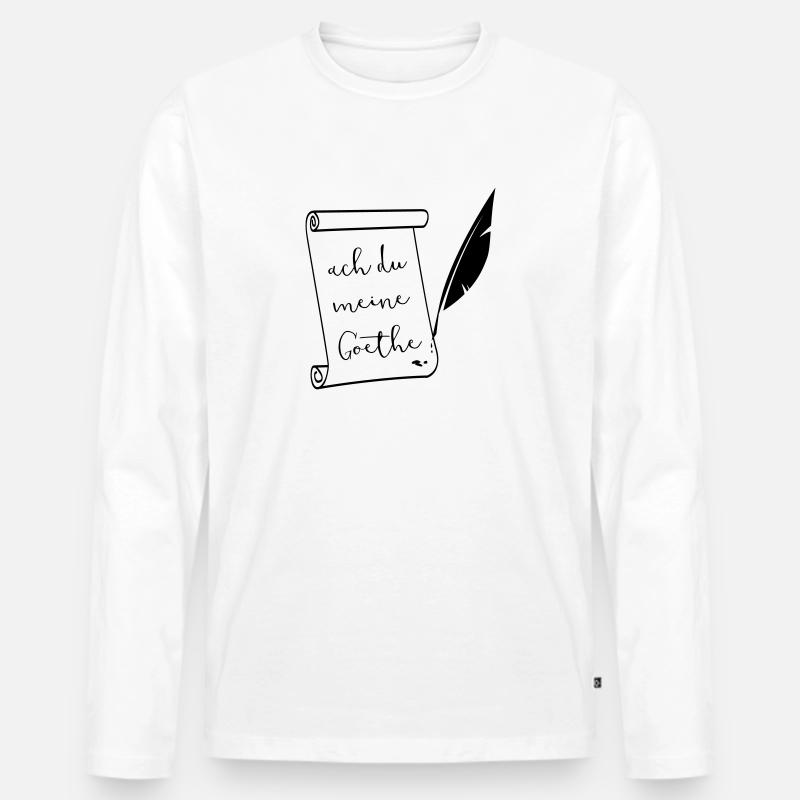 ach du meine Goethe - Männer Premium Bio Langarmshirt - Weiß