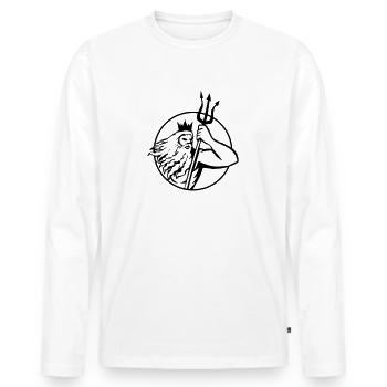 poseidon triton - Männer Premium Bio Langarmshirt - Weiß - Vorne - Nico (187cm)