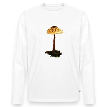 Parasol mushroom - Men's Premium Organic Long Sleeve Shirt - white - Front - Nico (187cm)