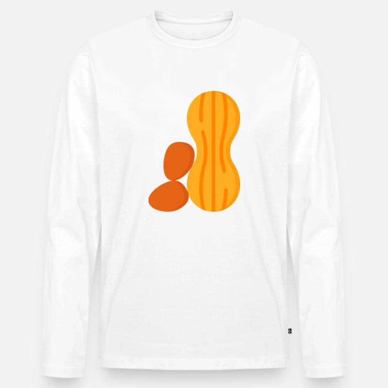 Erdnuss - Männer Premium Bio Langarmshirt - Weiß