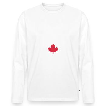 CANADA with map & motto - Men's Premium Organic Long Sleeve Shirt - white - Front - Nico (187cm)